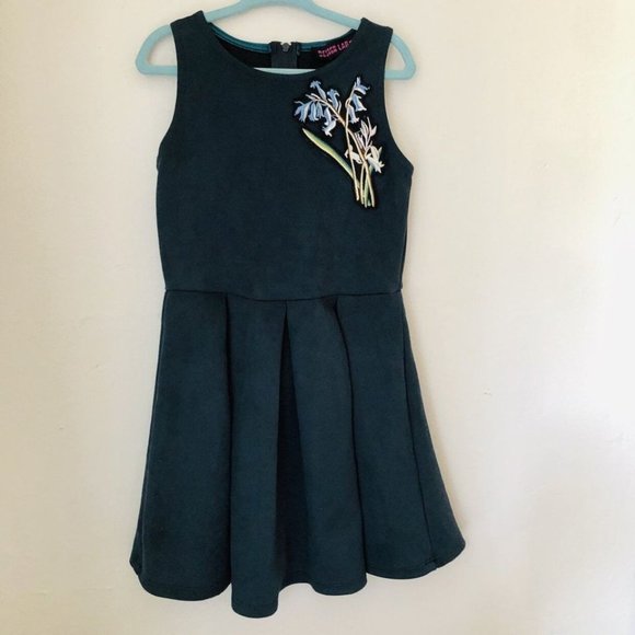 Design Lab Lord & Taylor Skater Dress Deep Green 7 - Picture 1 of 10